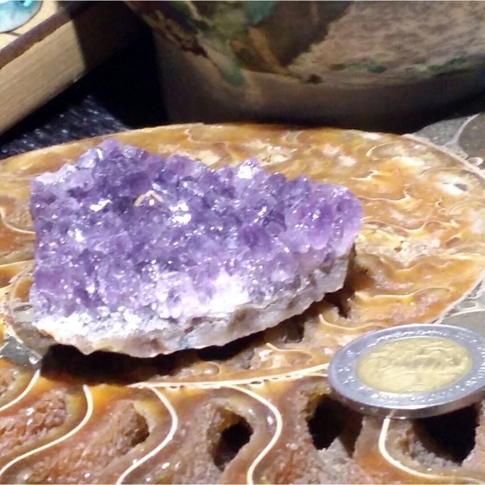 2" Triangular Amethyst Crystal Cluster - Picture 3 of 4